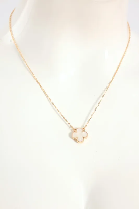 2 Pack Pearl Enamel Clover Stud & Pendant - Gold/White sold by Edgars