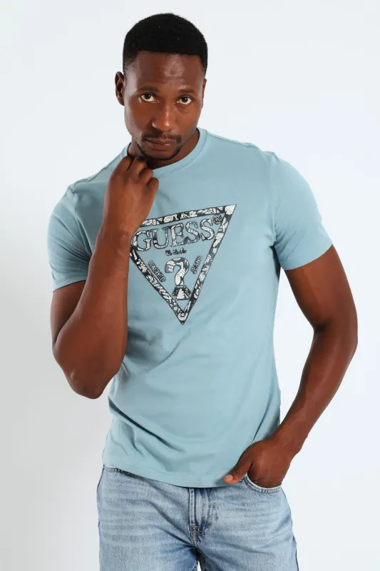 Short Sleeve Triangle Tee - Light Blue sold by Edgars 