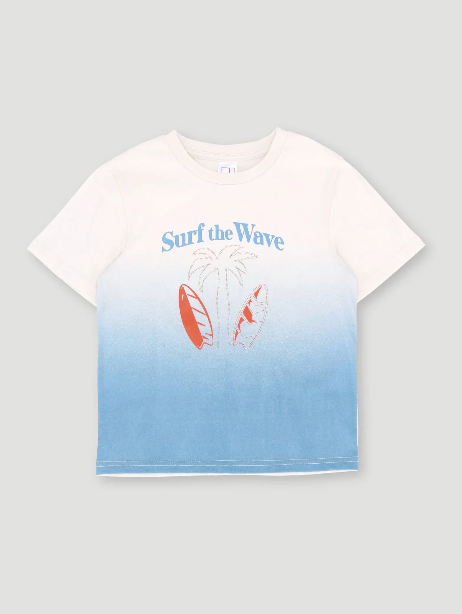 Pre-Boys Ombre Palm Surf Tee - White sold by Edgars