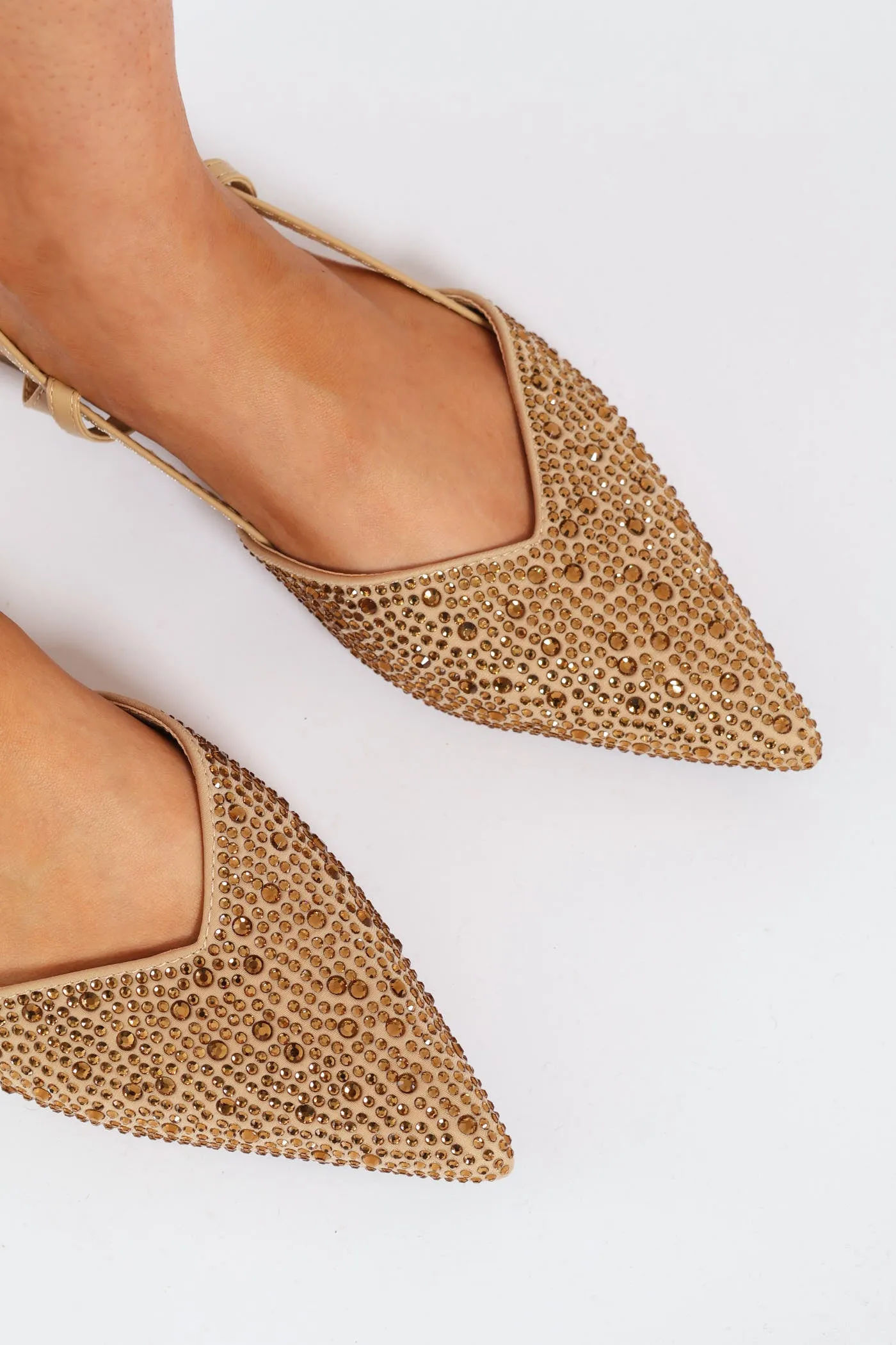 Pointed Slingback With Encrusrted Diamante Upper - Natural sold by Edgars product image thumbnail 2