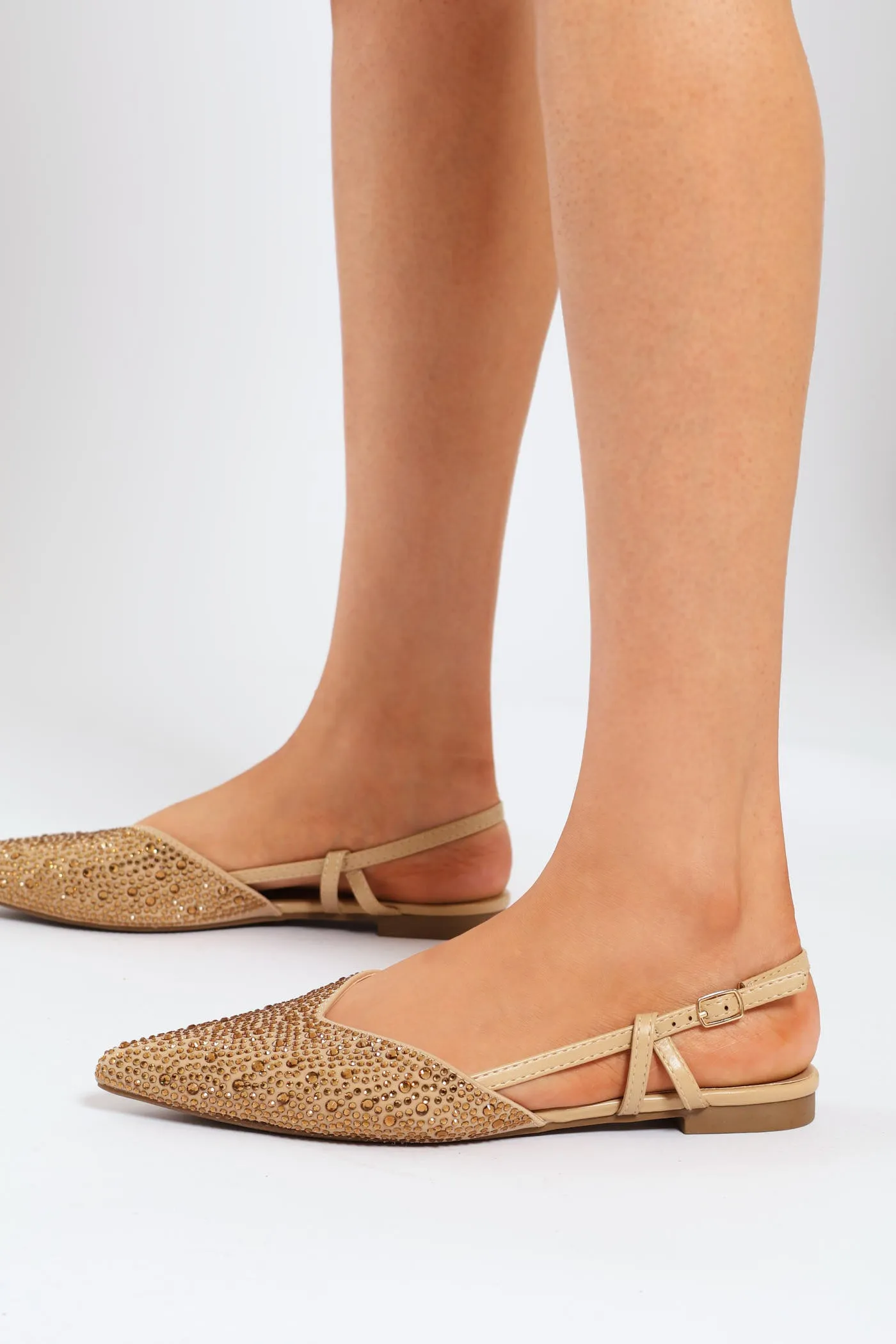Pointed Slingback With Encrusrted Diamante Upper - Natural sold by Edgars product image thumbnail 3