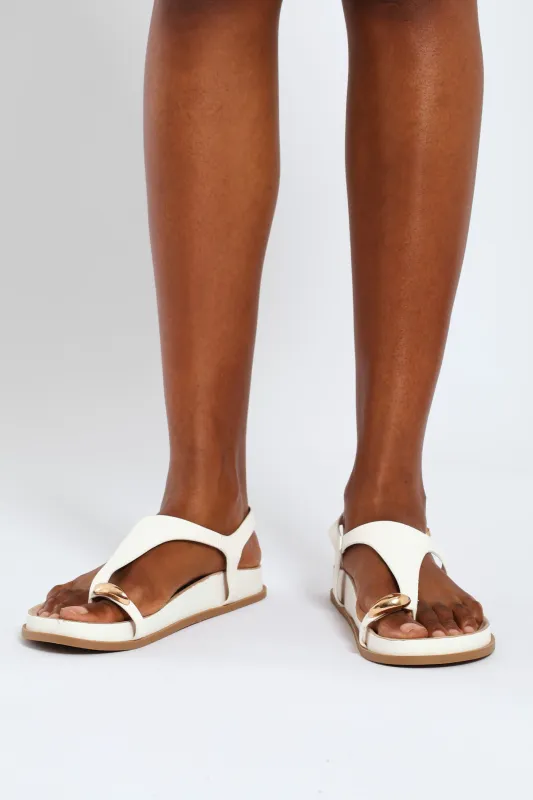 Toe Post Trim Thong Sandal - White sold by Edgars