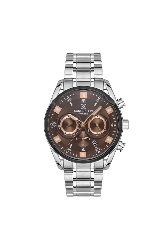 Gents Brown Dial Stainless Steel Watch - Silver sold by Edgars