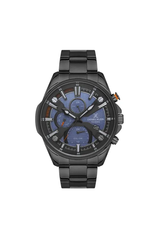 Blue Dial Gunmetal Watch - Grey made by Edgars