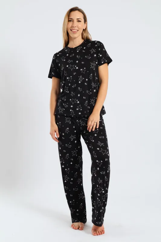 Soft Touch Stars Pant - Black sold by Edgars 
