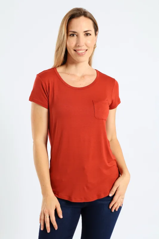 Plain Pocket Tee - Rust sold by Edgars 