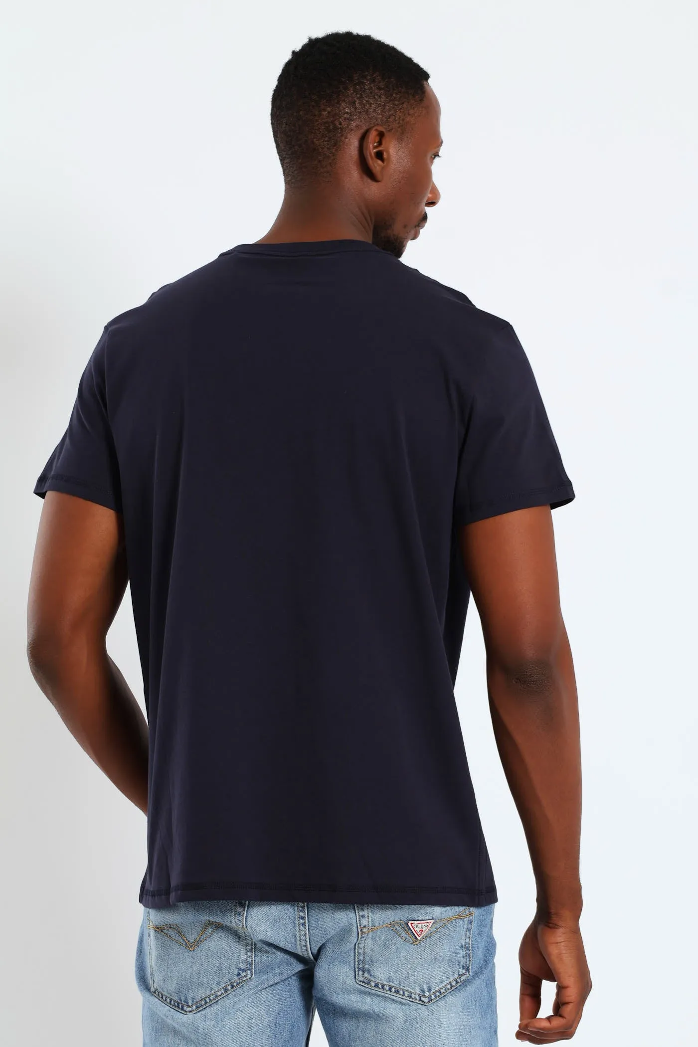 Short Sleeve Flower Embroidered Tee - Navy sold by Edgars product image thumbnail 3