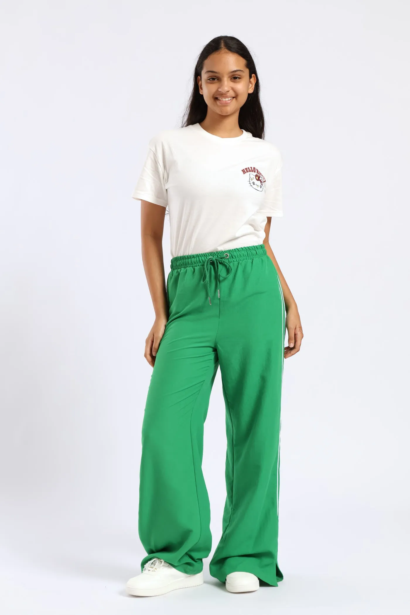 Girls Side Tape Wide Leg Woven Pants - Green sold by Edgars product image thumbnail 2
