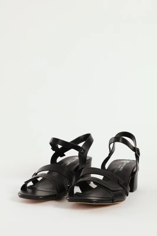 Strappy Block Heel - Black sold by Edgars