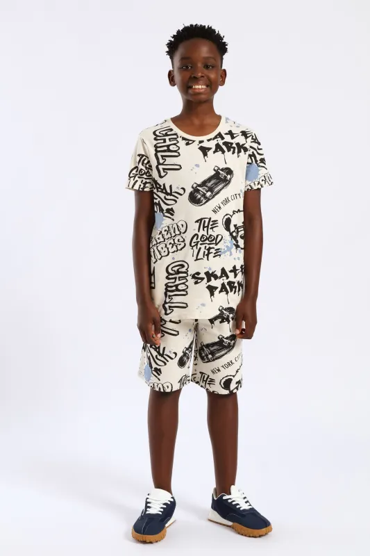 Boys Teddy Skate Short - Stone sold by Edgars