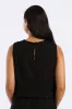 Girls Tie Detail Linen Top - Black sold by Edgars