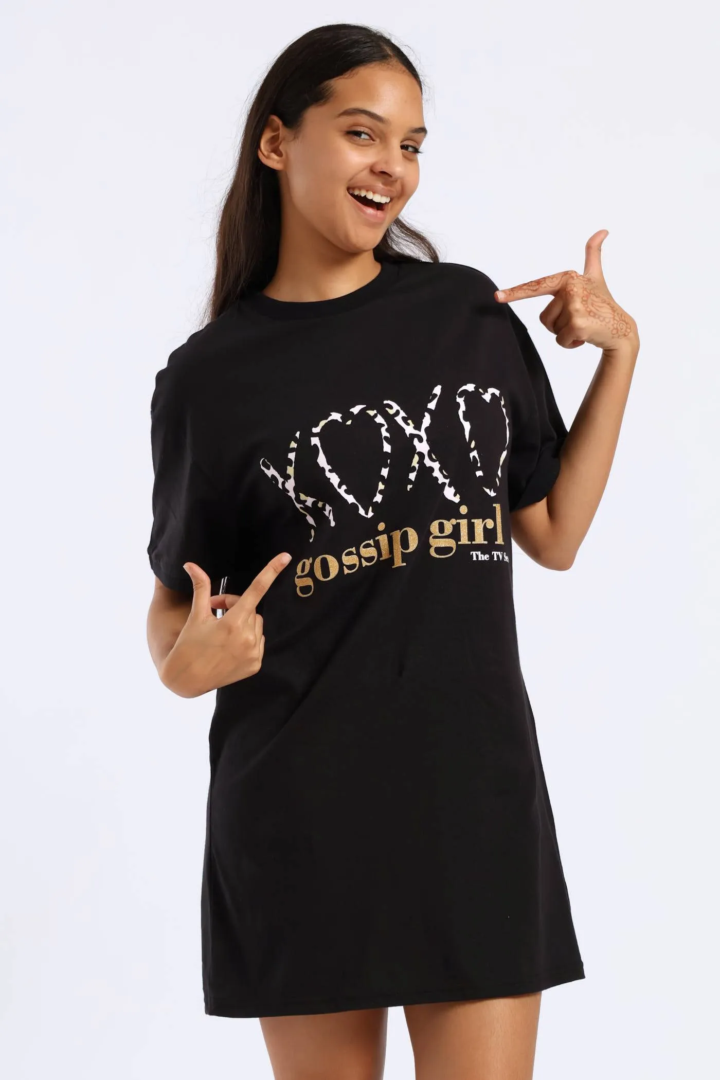 Girls Gossip Girl Sleep Dress - Black sold by Edgars