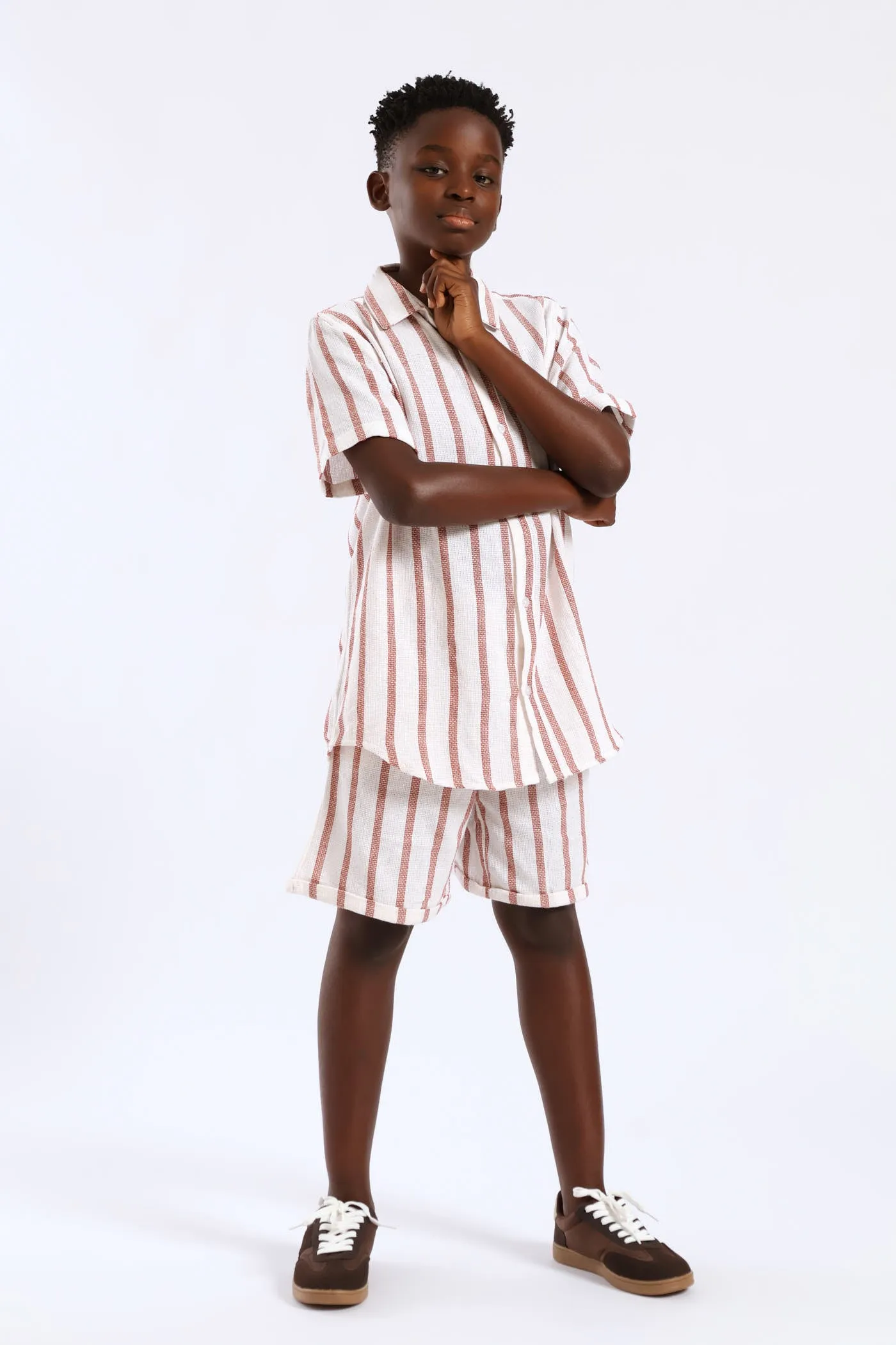 Boys Stripe Texture Shirt - Natural sold by Edgars product image thumbnail 2