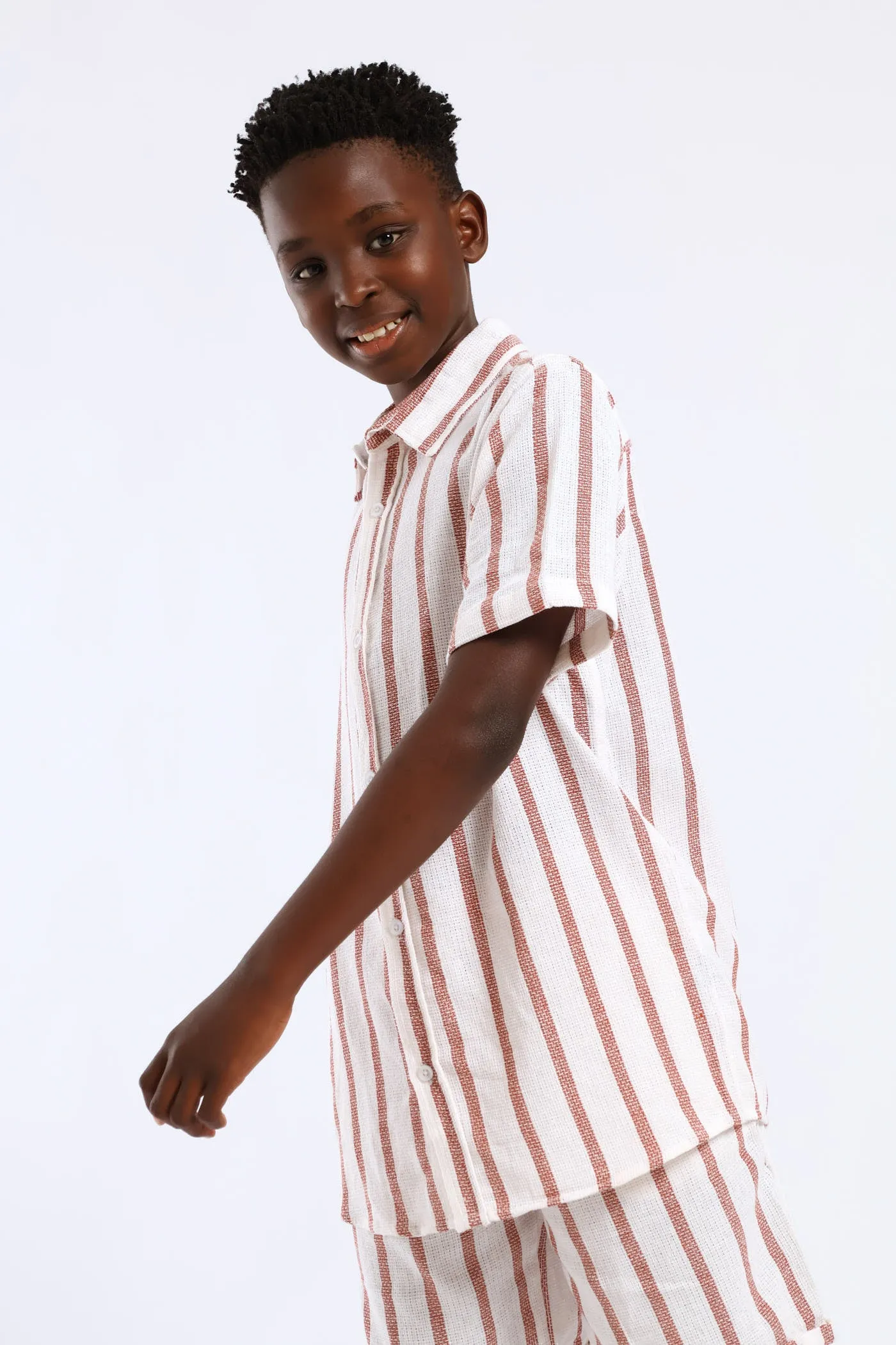Boys Stripe Texture Shirt - Natural sold by Edgars product image thumbnail 3