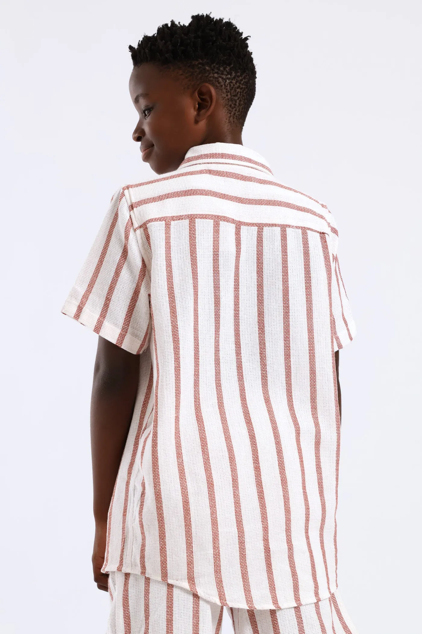 Boys Stripe Texture Shirt - Natural sold by Edgars product image thumbnail 4