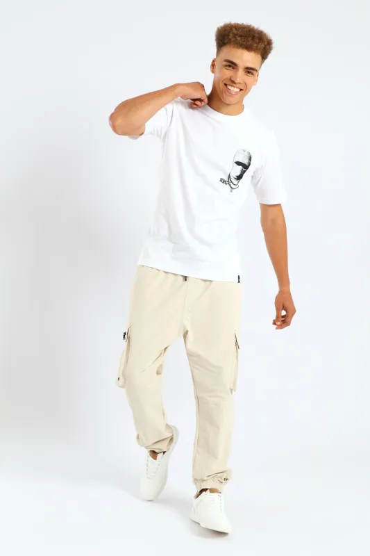 Balaclava Print Tee - White sold by Edgars