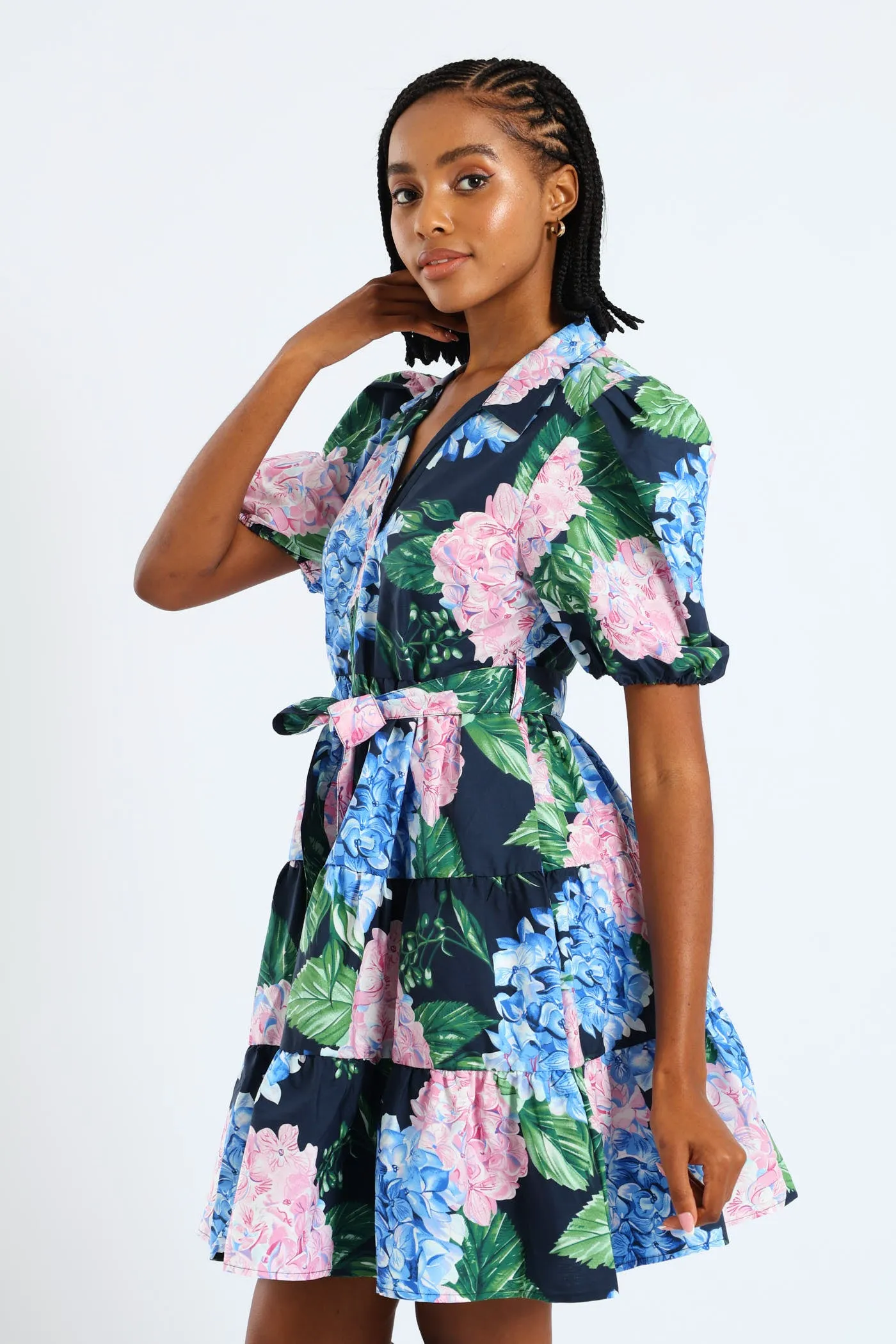 Collared Belted Tiered Shirt Dress - Multi sold by Edgars product image thumbnail 3