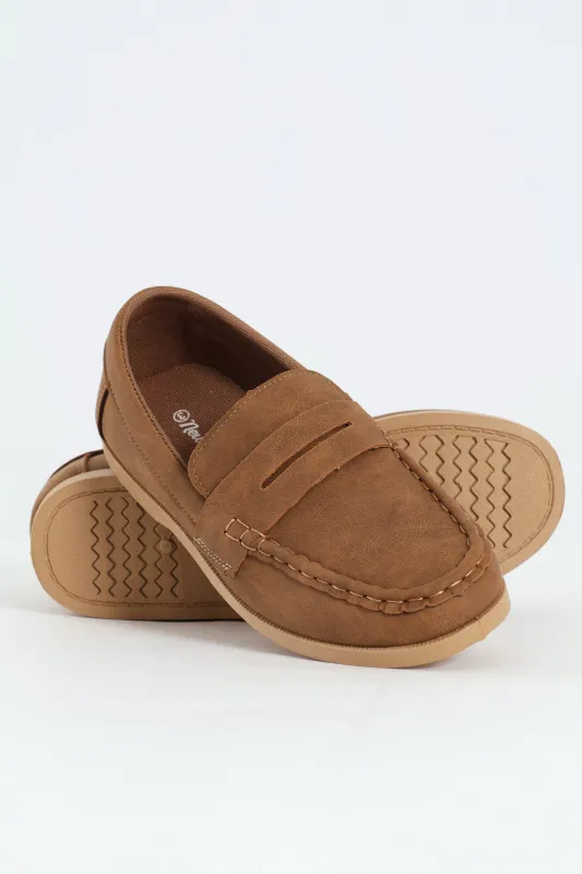 Boys Moccasin Slip On - Brown sold by Edgars