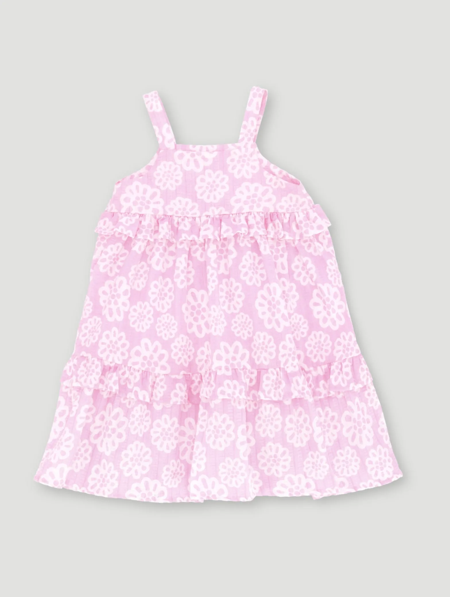 Pre-Girls Strappy Tiered Seersucker Dress - Pink sold by Edgars product image thumbnail 2