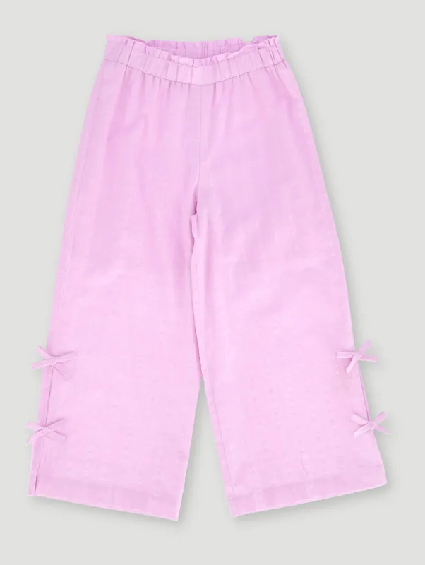 Pre-Girls Bow Detail Wide Leg Pants - Lilac sold by Edgars