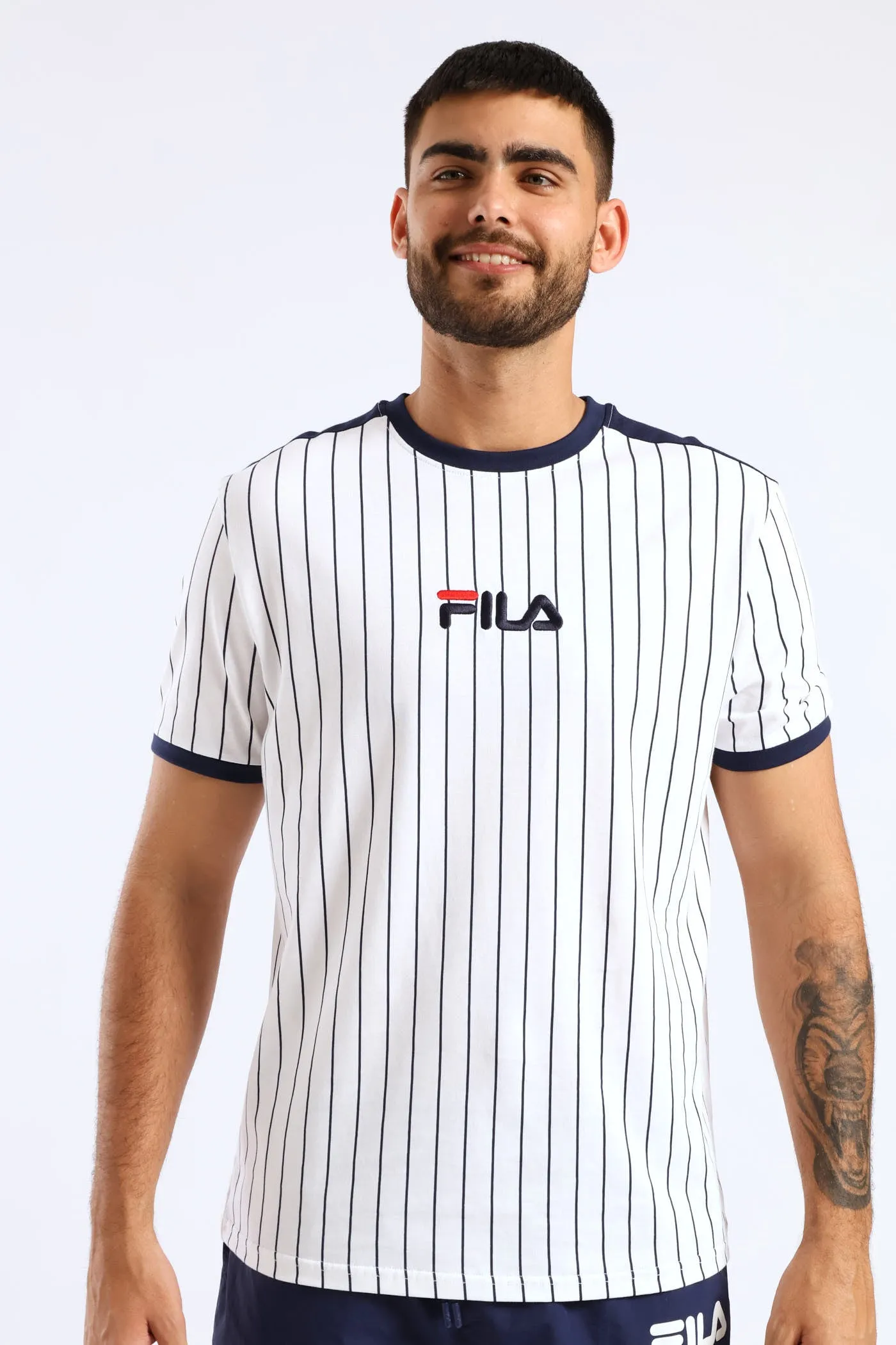 Marina T-Shirt - White/Navy sold by Edgars