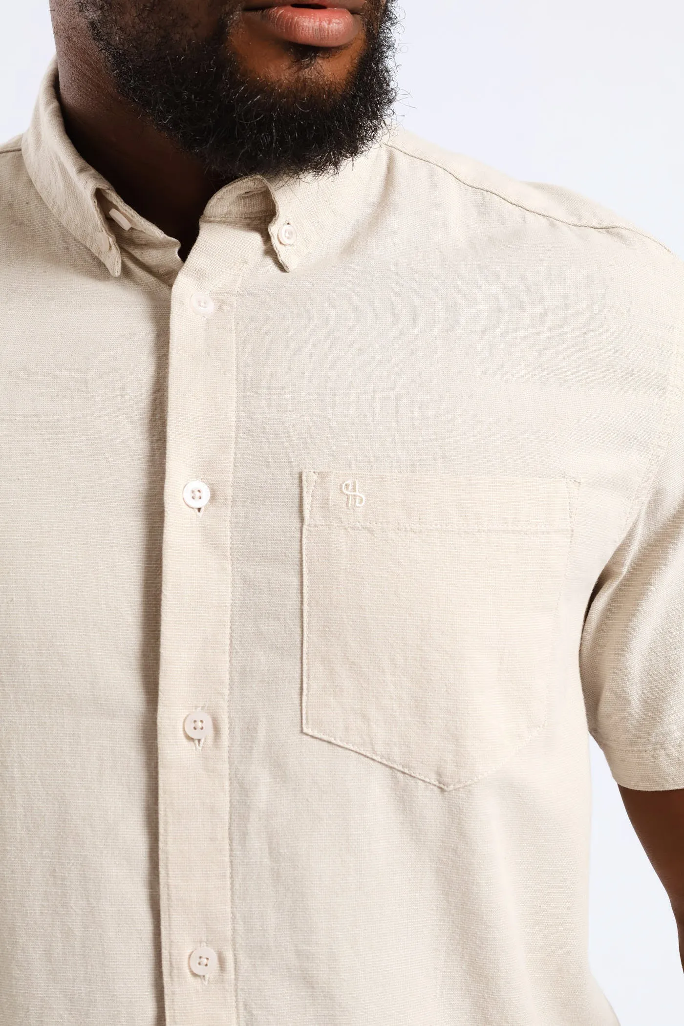 Short Sleeve Slub Shirt - Stone sold by Edgars product image thumbnail 2