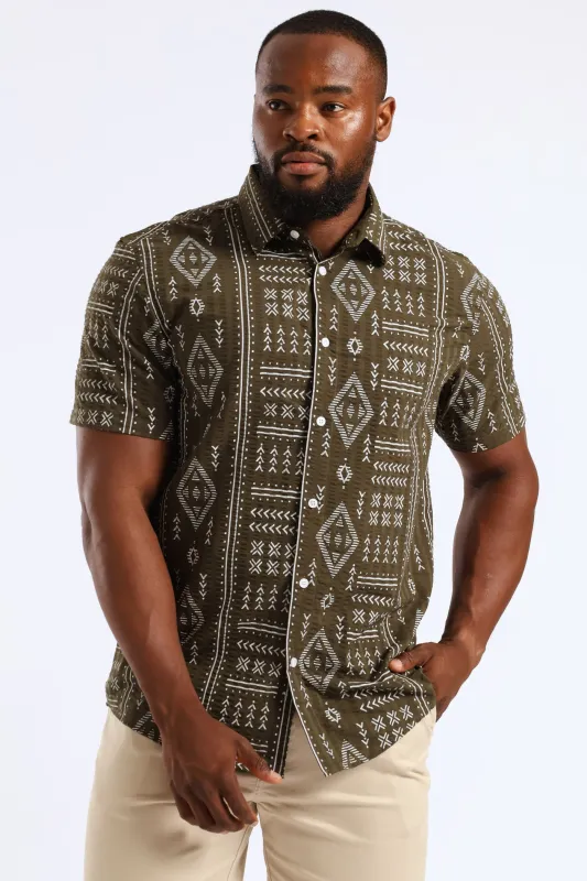 Tribal Print Shirt - Fatigue sold by Edgars