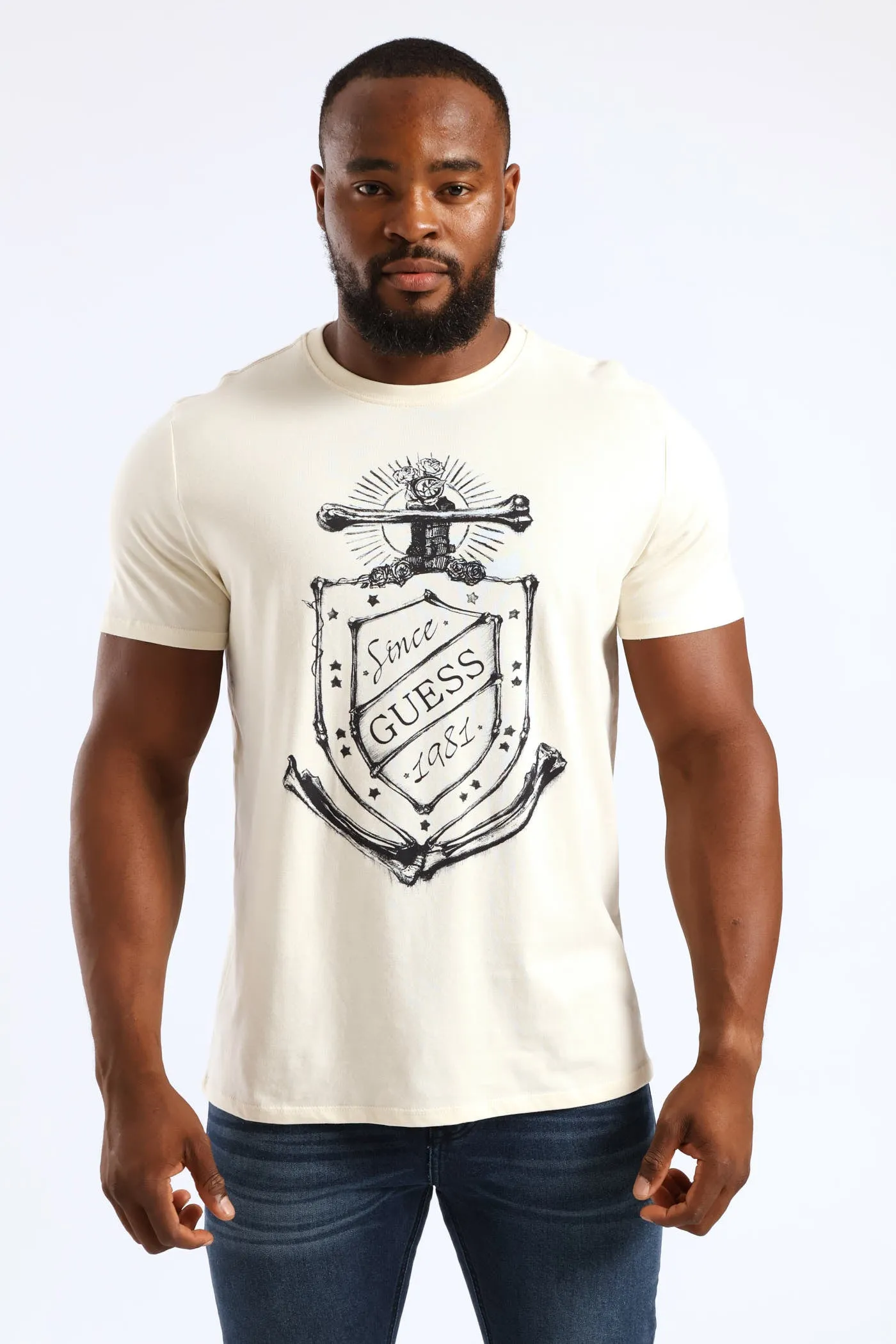 Short Sleeve Basic Deep Sea Tee - Off White sold by Edgars