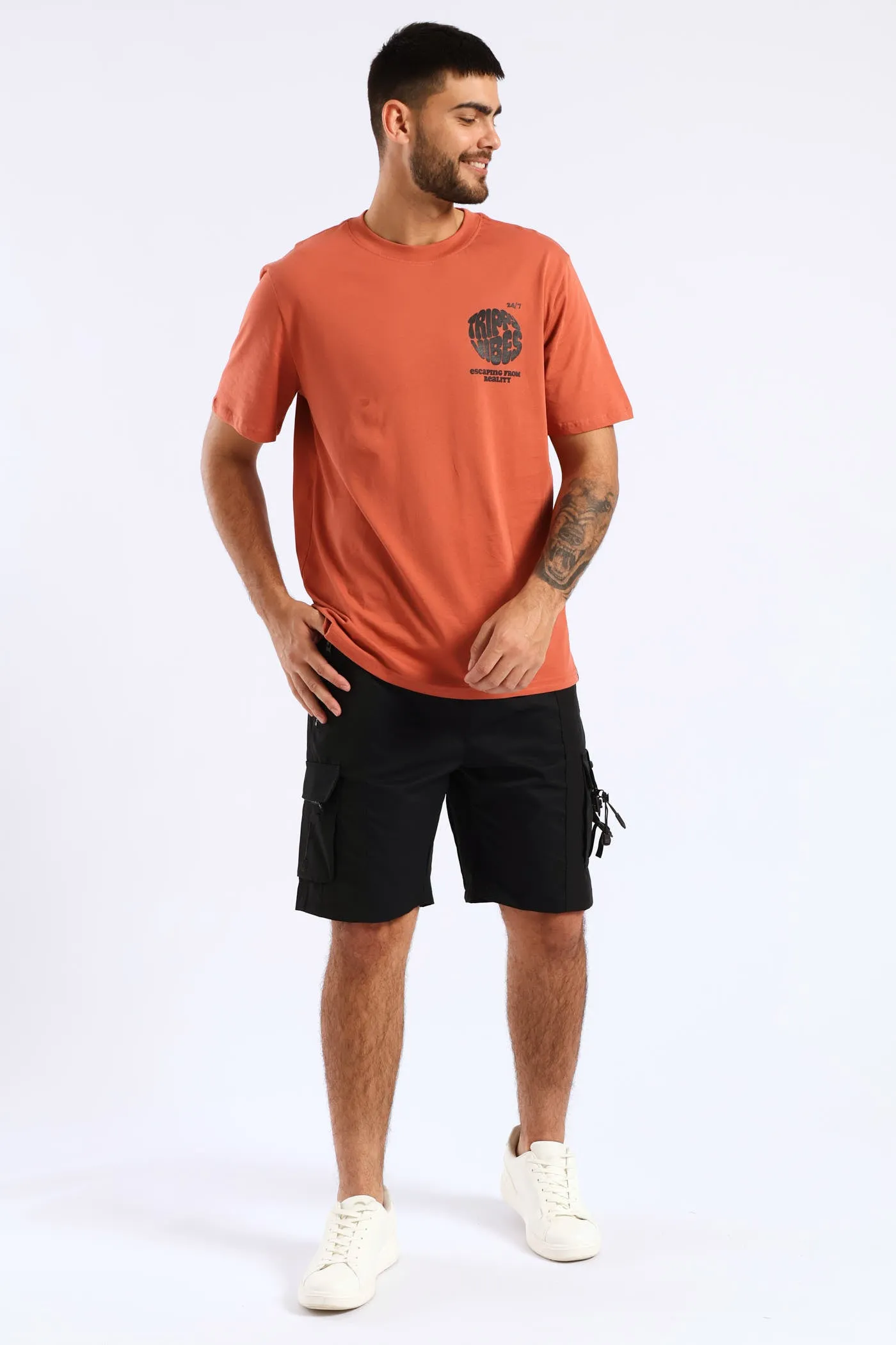 Trippy Vibes Front & Back Tee - Red sold by Edgars