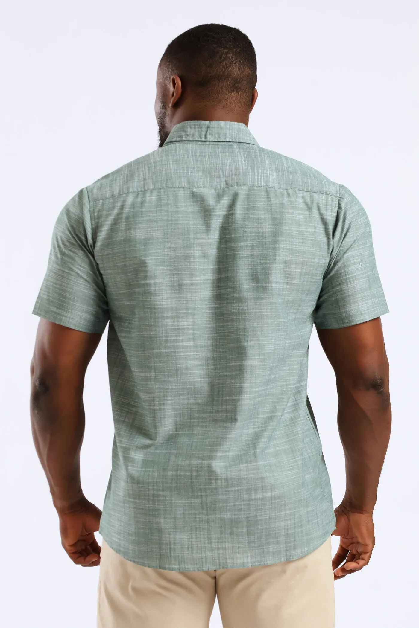 2 Tone Slub Button Down Shirt - Moss Green sold by Edgars product image thumbnail 2