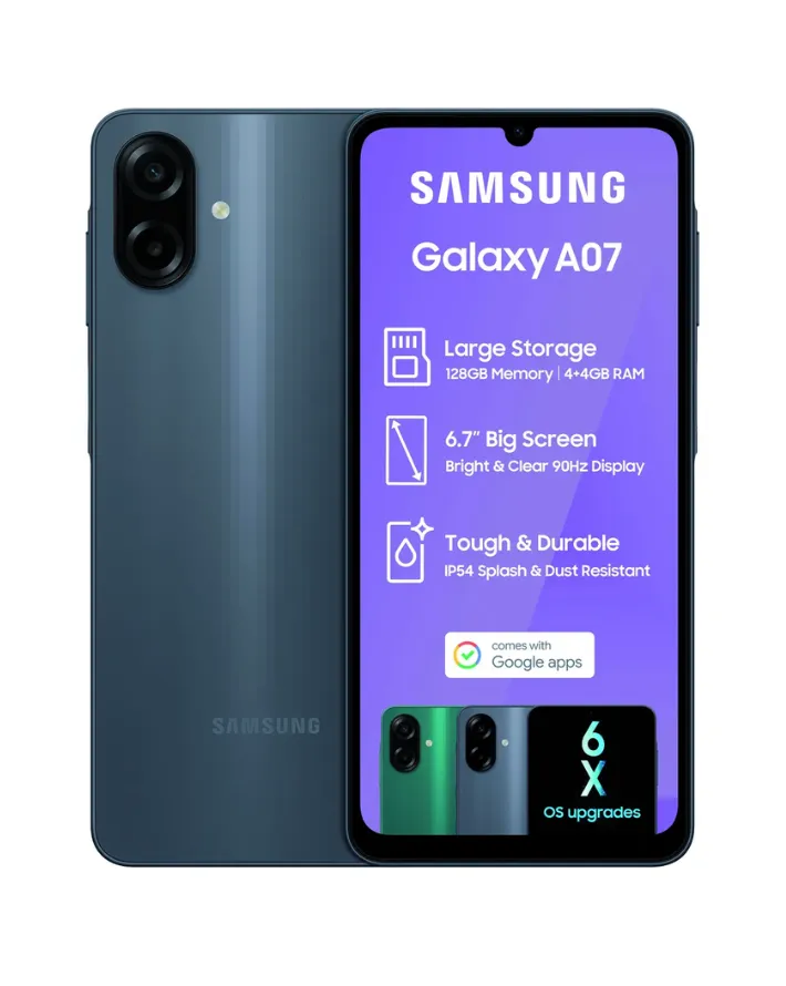 Galaxy A07 128GB Dual Sim Cellphone - Black sold by Edgars