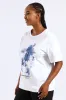 Lilly Diamante Rib Neck Tee - White/Blue sold by Edgars
