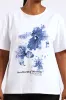 Lilly Diamante Rib Neck Tee - White/Blue sold by Edgars