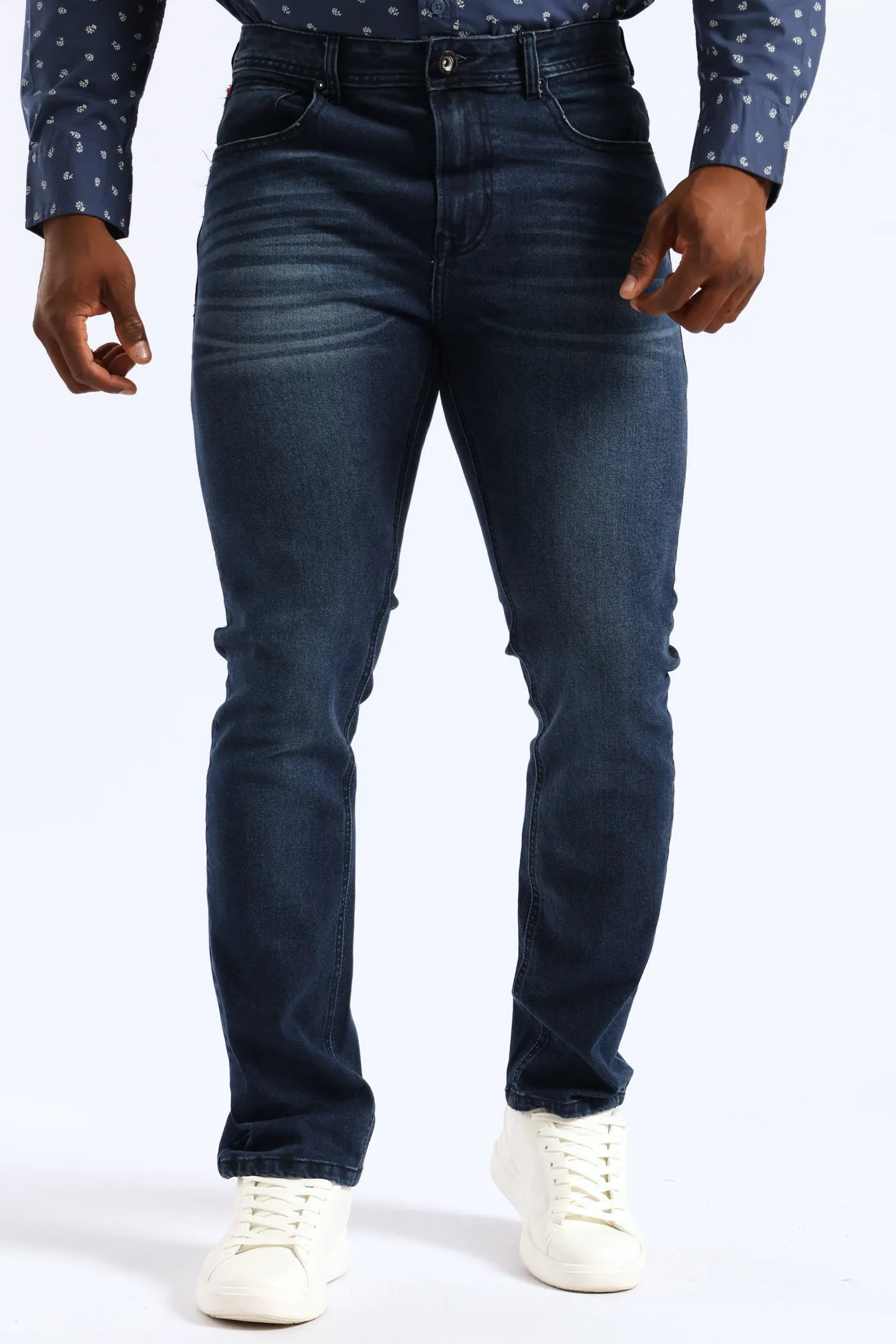 Worn In Slim Denim - Blue/Black sold by Edgars