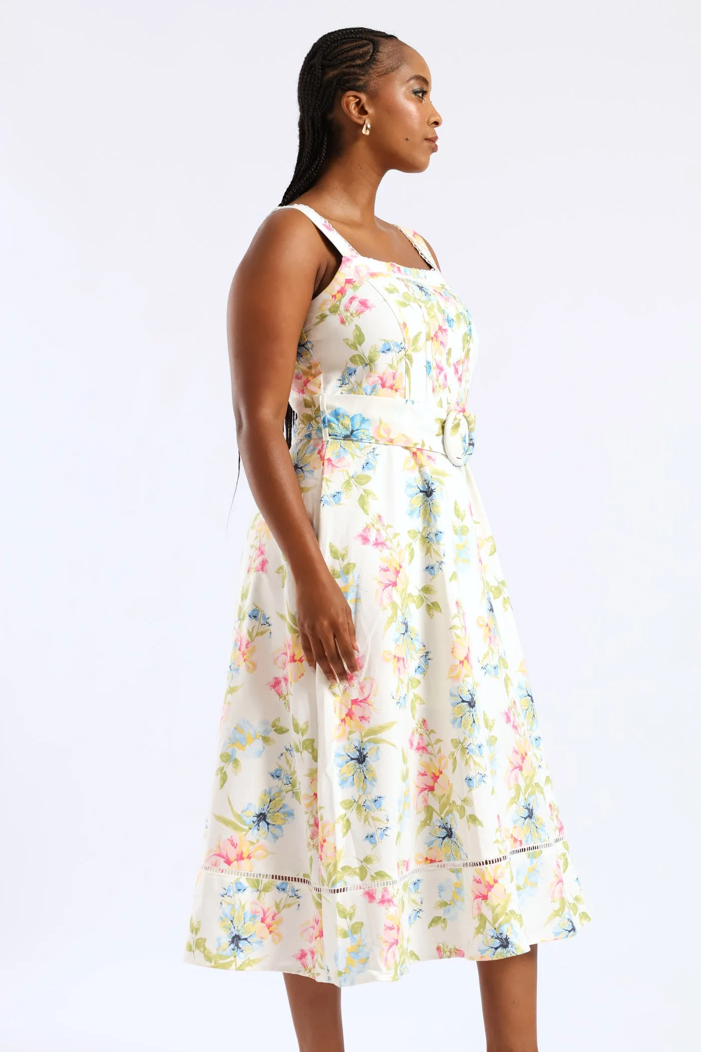 Sleeveless Corset Bodice Linen Midiaxi Dress - Multi sold by Edgars product image thumbnail 5