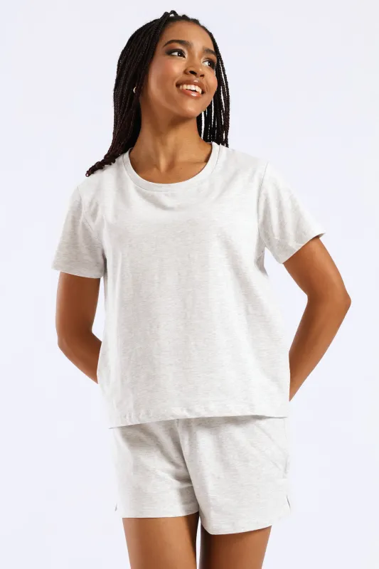 Knit Short Sleep Set - Grey Melange sold by Edgars