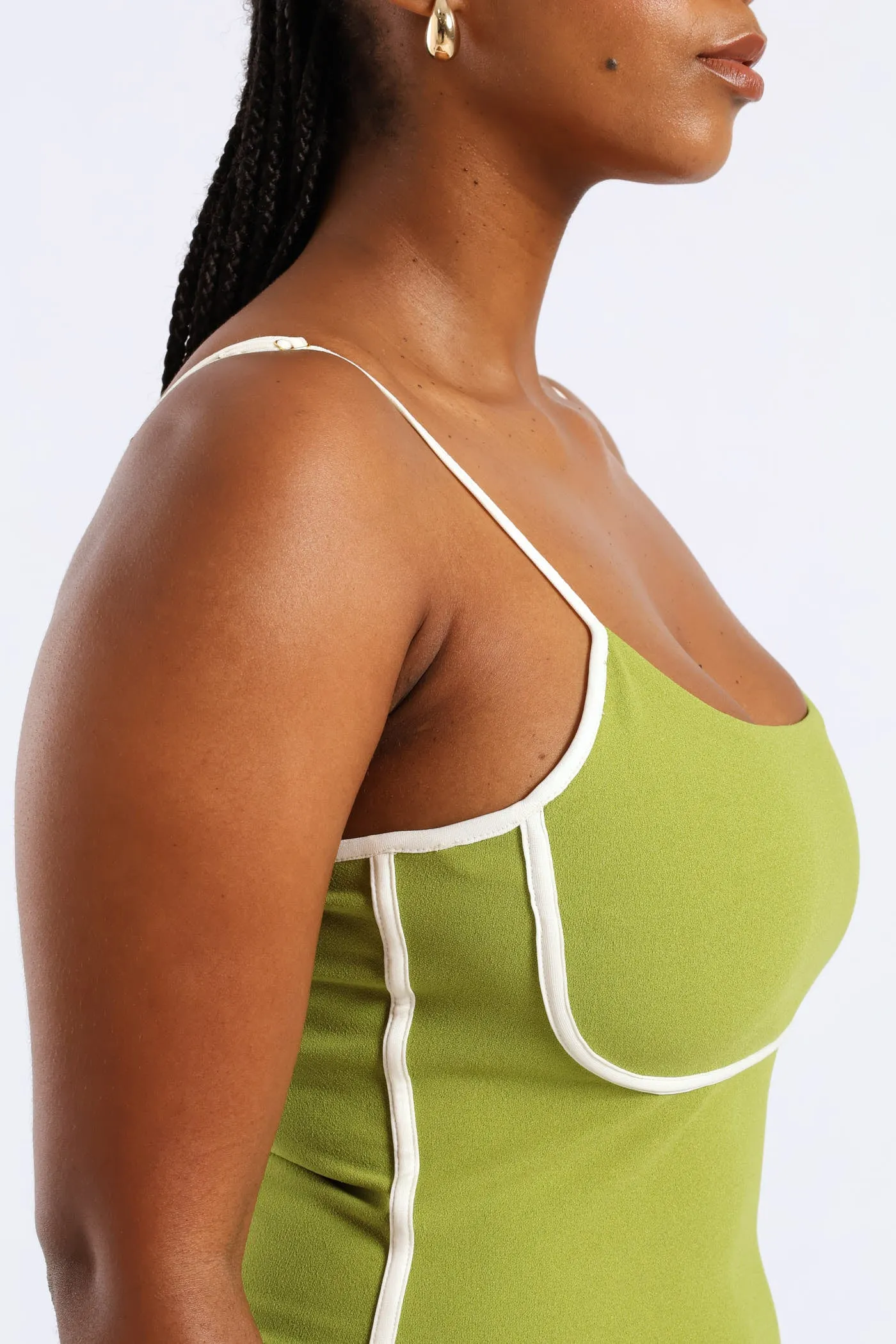 Panelled Contrast Bodycon Maxi Dress - Chartreuse sold by Edgars product image thumbnail 2