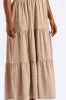 Rib Neck Tiered Cotton Midaxi Dress - Taupe sold by Edgars