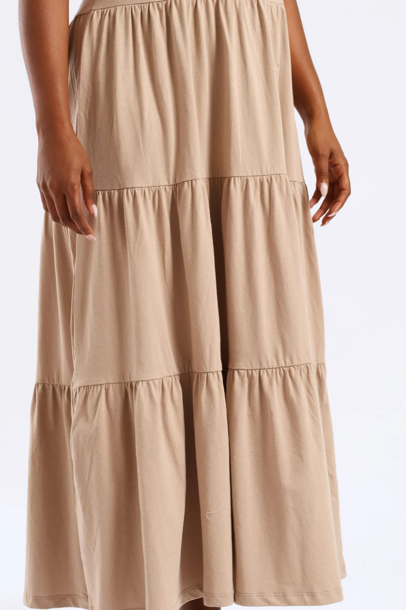 Rib Neck Tiered Cotton Midaxi Dress - Taupe sold by Edgars product image thumbnail 2