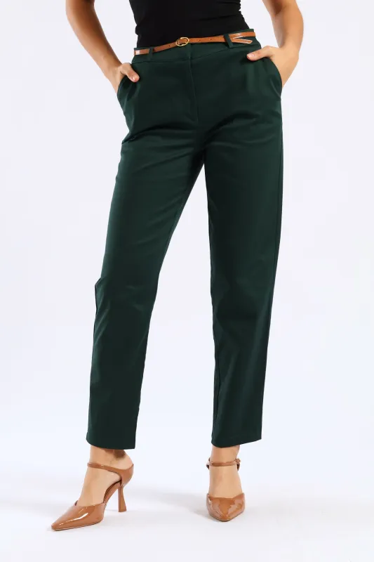 Belted Chino Pant - Teal sold by Edgars