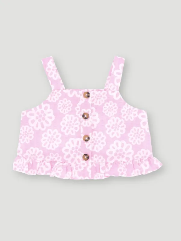 Pre-Girls Seersucker Strappy Blouse - Pink sold by Edgars