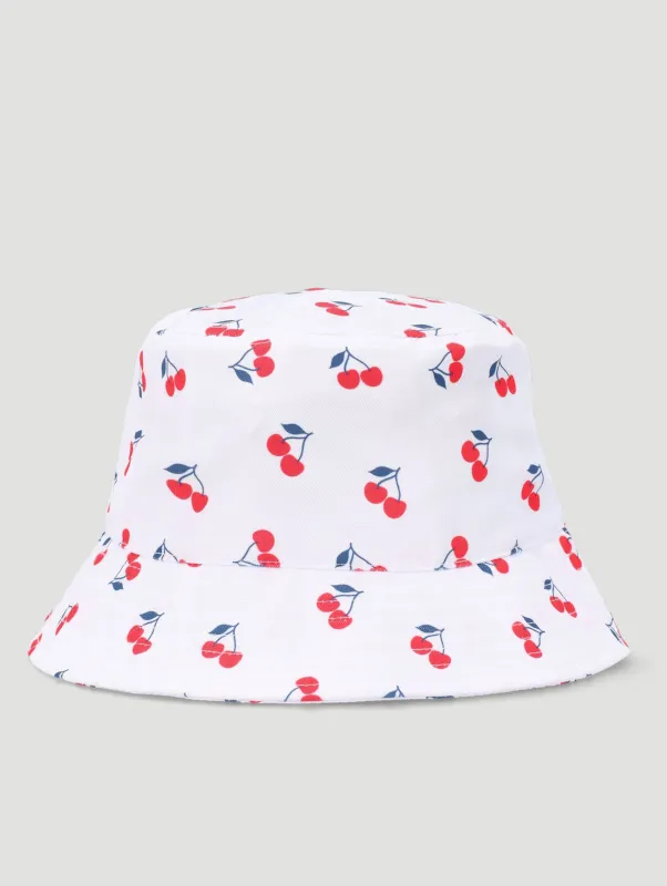 Pre-Girls Cherries Bucket Hat - Cream sold by Edgars