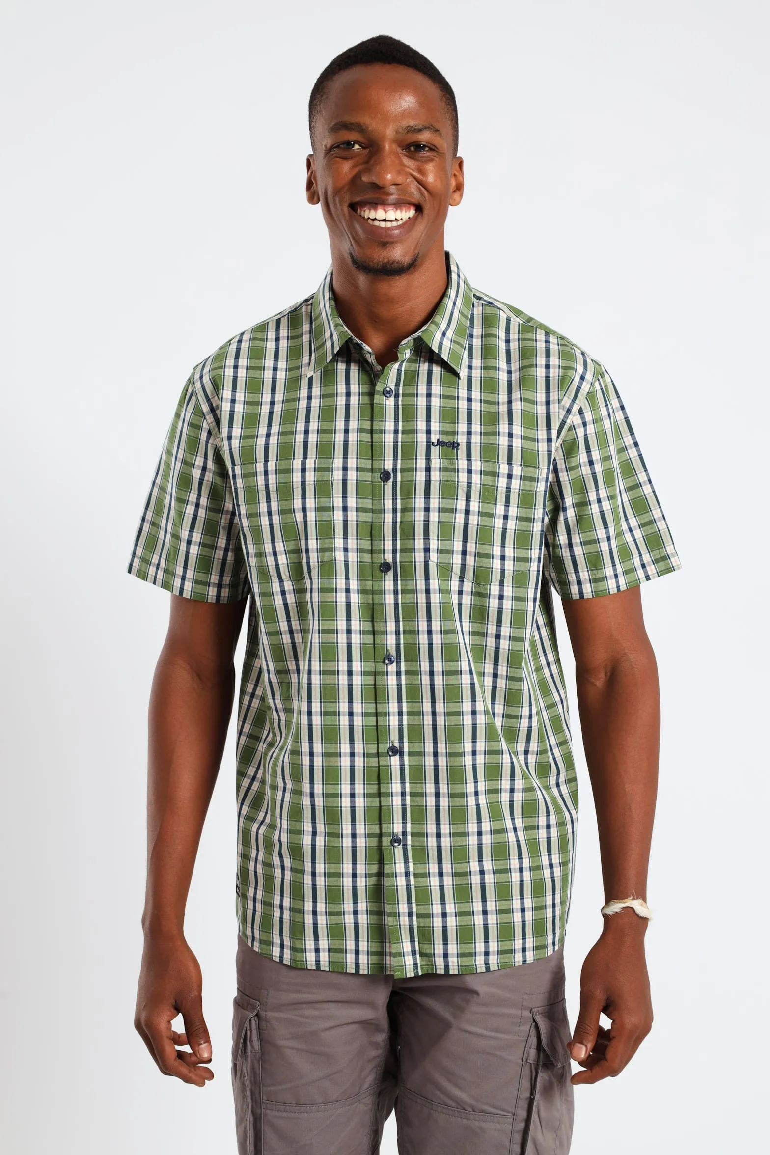 Yarn Dye Check Shirt - Green/Blue sold by Edgars