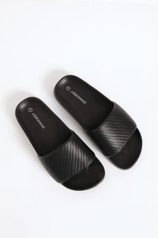 Blown Eva Slide With Stripe Pattern Upper - Black sold by Edgars