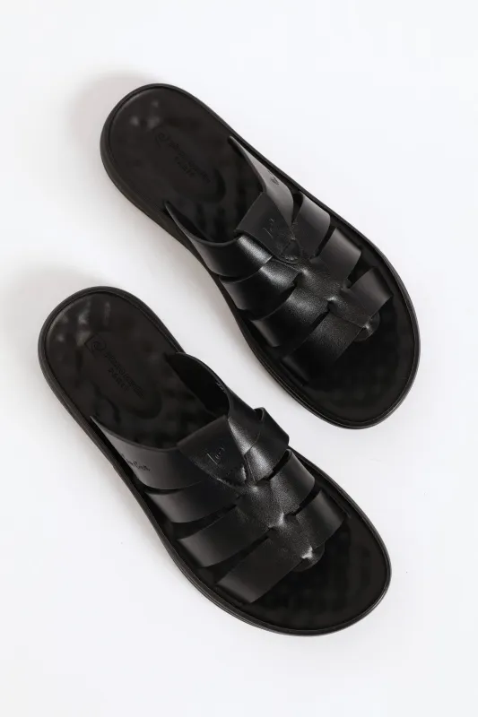 Comfort Strappy Upper Sandal - Black sold by Edgars
