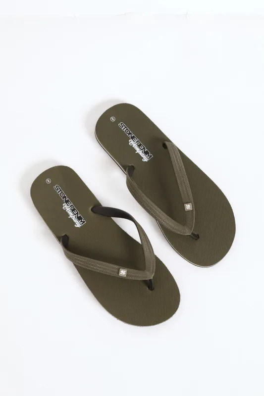 Basic Rubber Flip Flop - Olive sold by Edgars