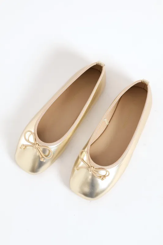 Girls Square Toe Pump - Gold sold by Edgars