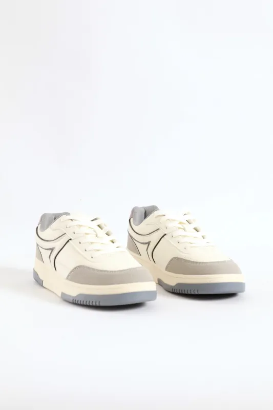 Panel Detail Sneaker - White/Grey sold by Edgars