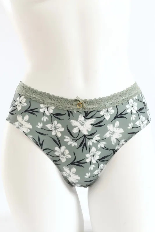 Microfibre Printed Midi Panty - Green sold by Edgars