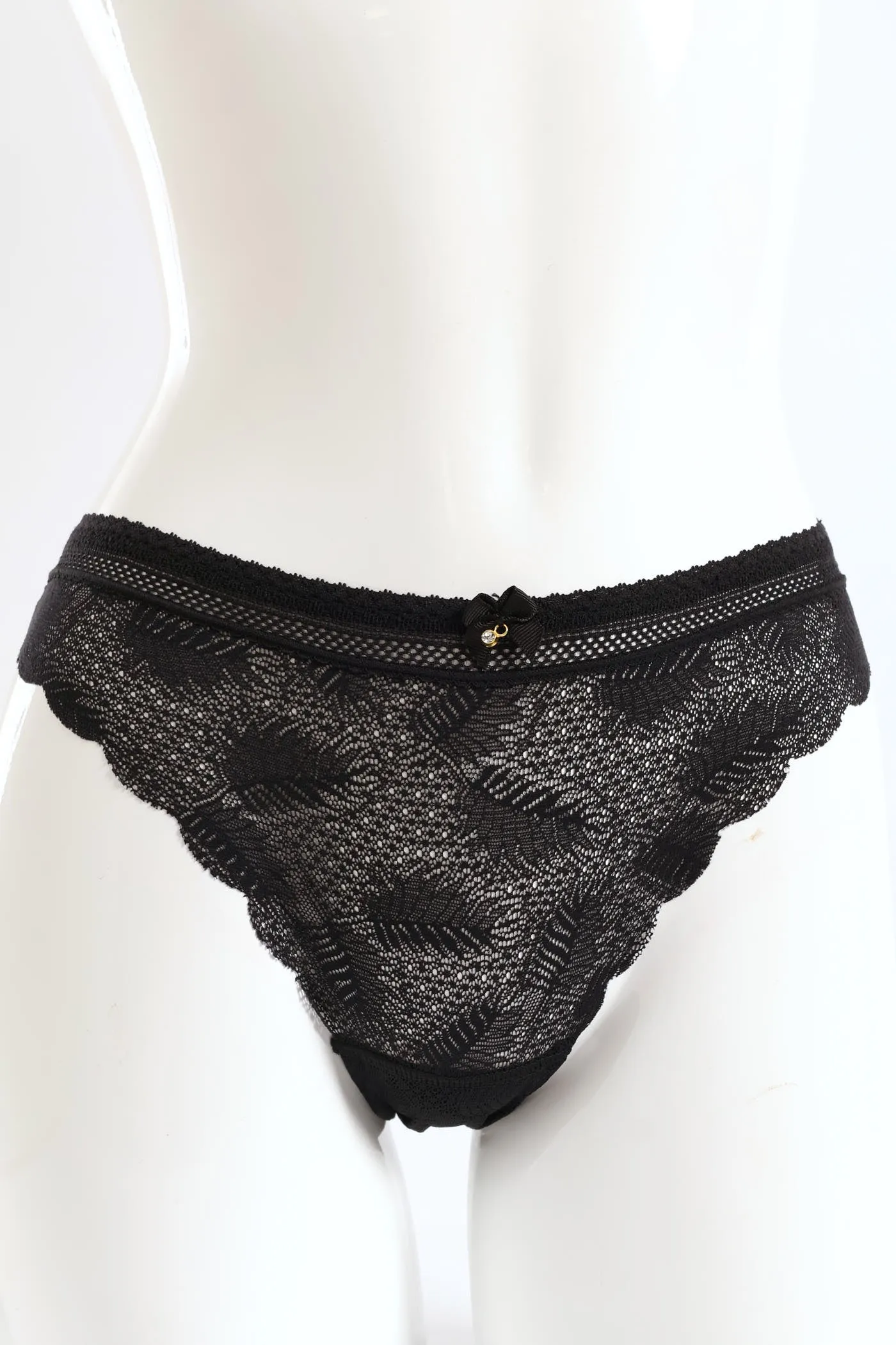 Scallop Full Lace Bikini Panties - Black sold by Edgars